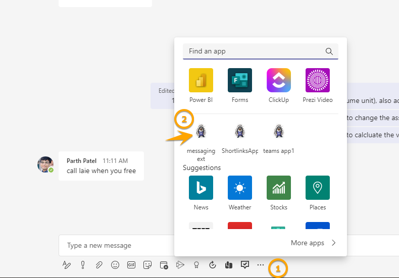 How to create Action based Messaging Extension as Teams App